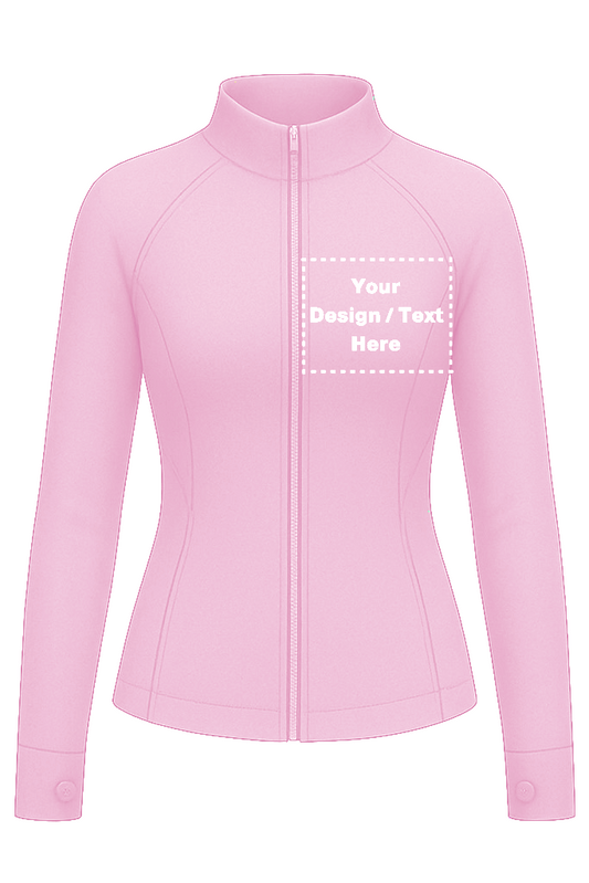 BABY PINK CUSTOM JACKET - FRONT DESIGN)