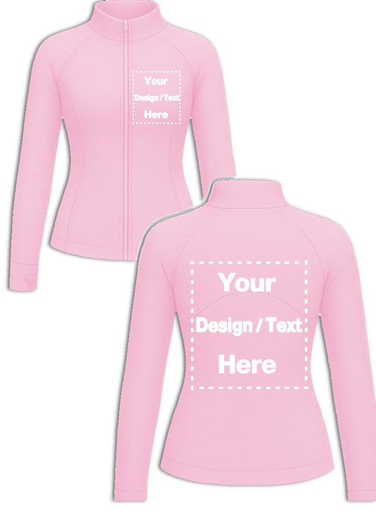 BABY PINK CUSTOM JACKET - BACK & FRONT DESIGN