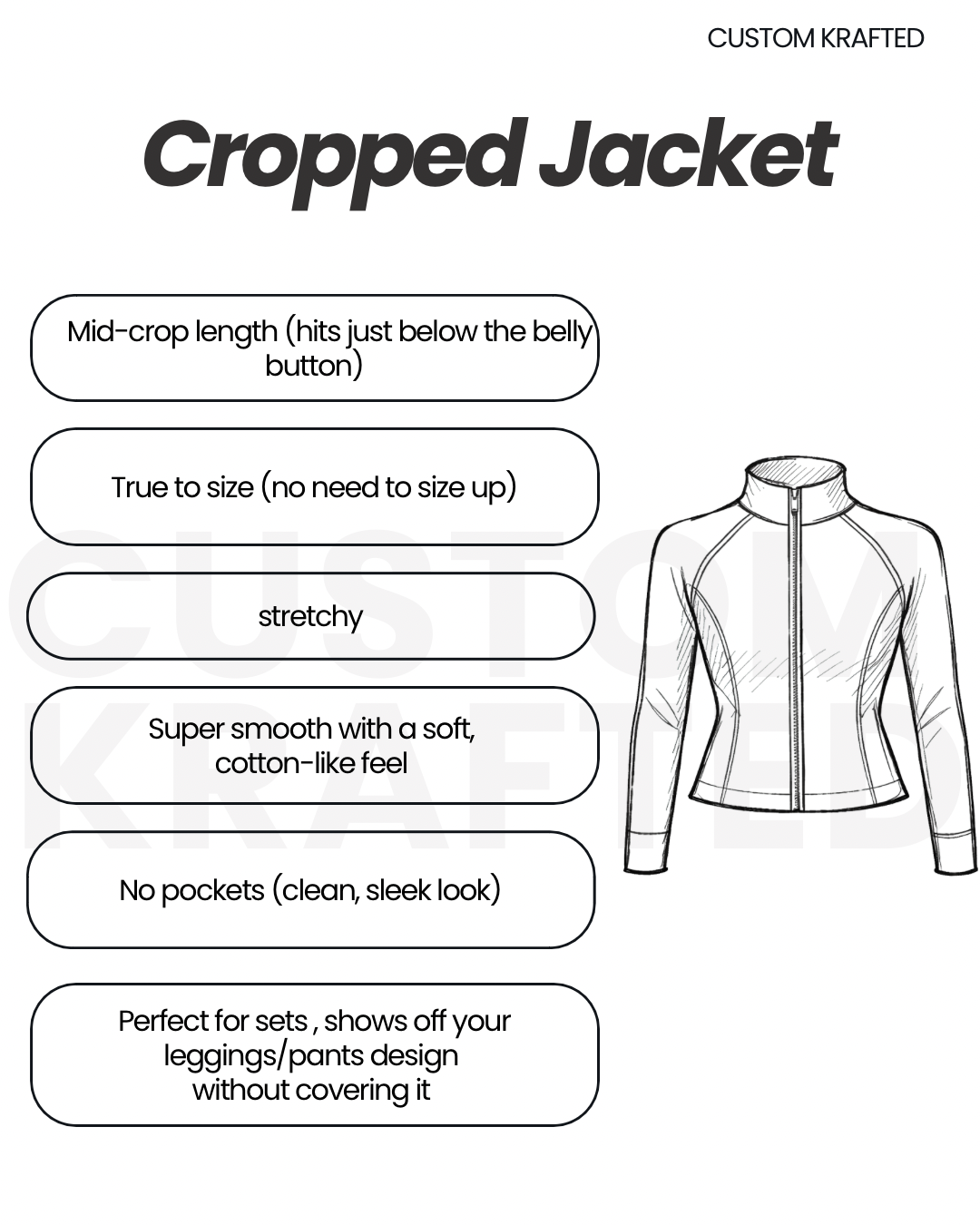 CROPPED CUSTOM JACKET - BACK & FRONT DESIGN)
